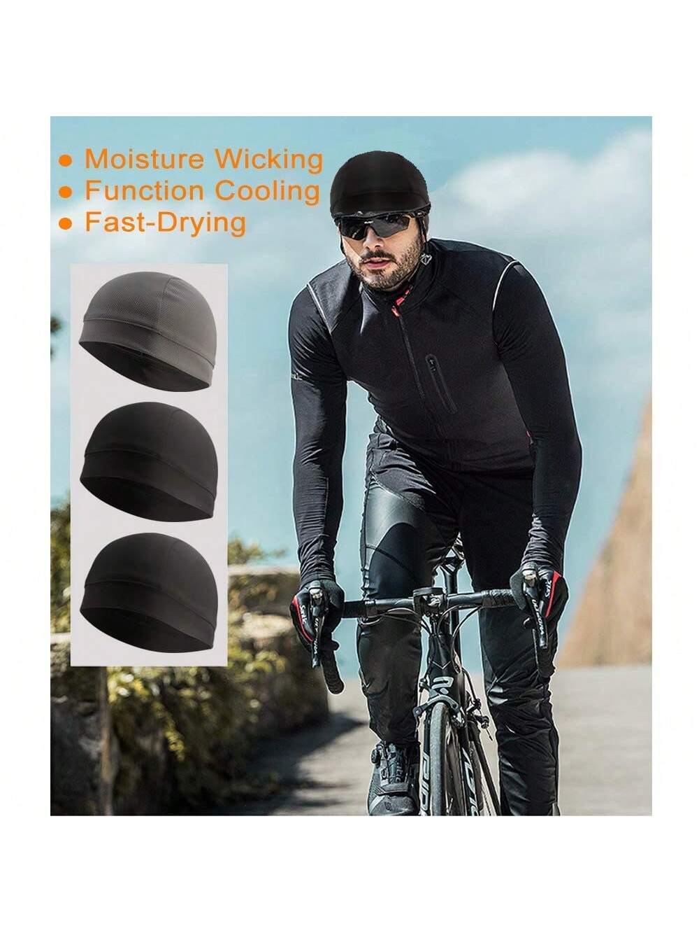 Musion 1/3 Pack Mesh Helmet Liner Skull Cap, Sweat-Absorbing Quick-Dry Running Sports Beanie, Comfortable Headwear For Men And Women