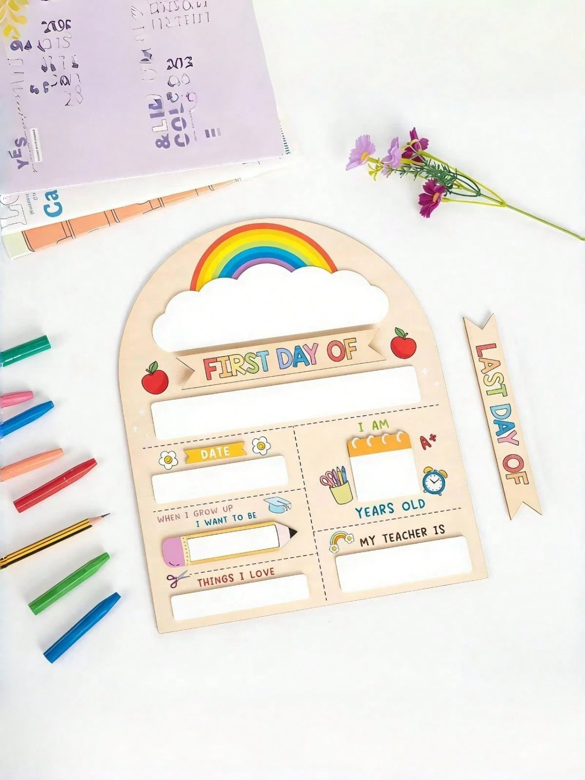 My First Day Of School Sign, Reusable Back To School Wooden Chalkboard, Suitable For Preschool And Kindergarten, Easy To Write And Erase, Back To School Season
