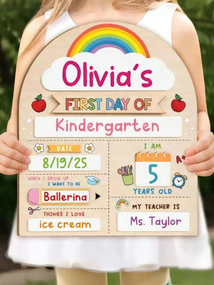My First Day Of School Sign, Reusable Back To School Wooden Chalkboard, Suitable For Preschool And Kindergarten, Easy To Write And Erase, Back To School Season