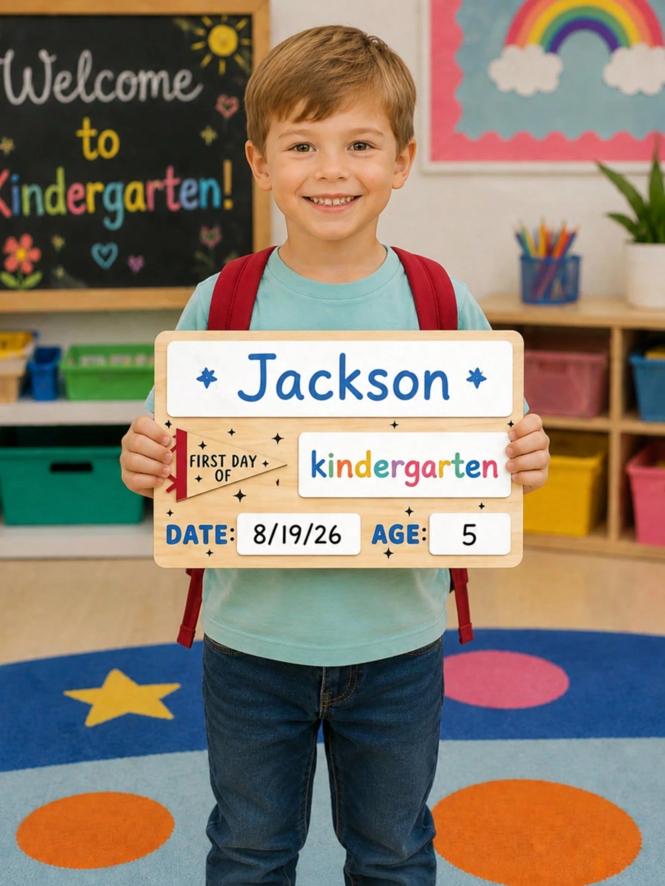 My First Day Of School Sign, Reusable Back To School Wooden Chalkboard, Suitable For Preschool And Kindergarten, Easy To Write And Erase, Back To School Season