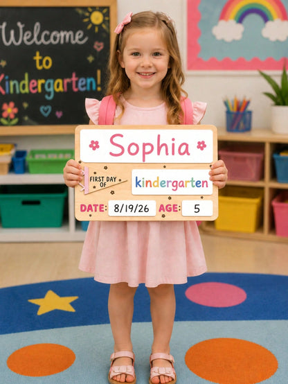 My First Day Of School Sign, Reusable Back To School Wooden Chalkboard, Suitable For Preschool And Kindergarten, Easy To Write And Erase, Back To School Season