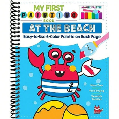 My First Painting Book: At The Beach: Easy-To-Use 6-Color Palette On Each Page (Happy Fox Books) Paints And Paintbrush Included