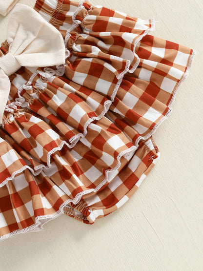 My First Thanksgiving Baby Girl Outfit Newborn Infant Ruffle Long Sleeve Romper Tutu Skirt Socks Headband 4Pcs Set