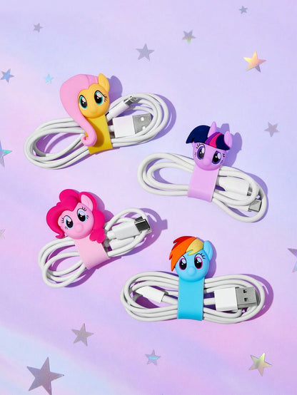 My Little Pony X 1pc/ 4 Pcs Cartoon Data Cable Storage Clip Travel Earphone Charging Cable Organizing Clip Home Multi-Functional Cute Winding Cable Organizer, Suitable For Various Cable Storage