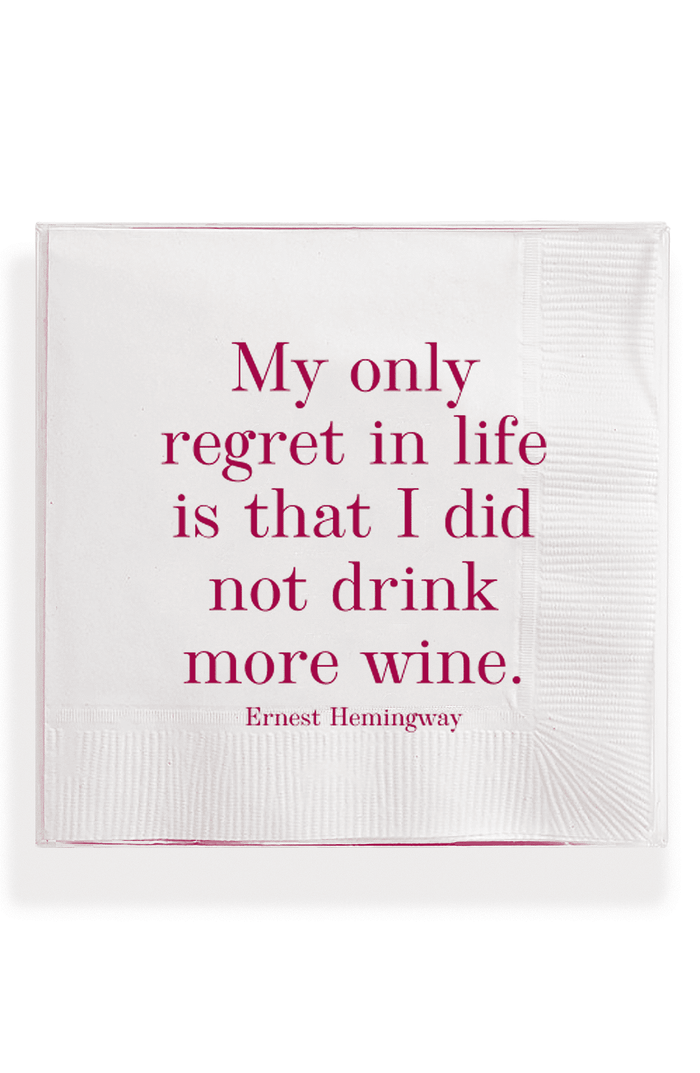 My Only Regret In Life Amusing Cocktail Napkins - Ben's Garden
