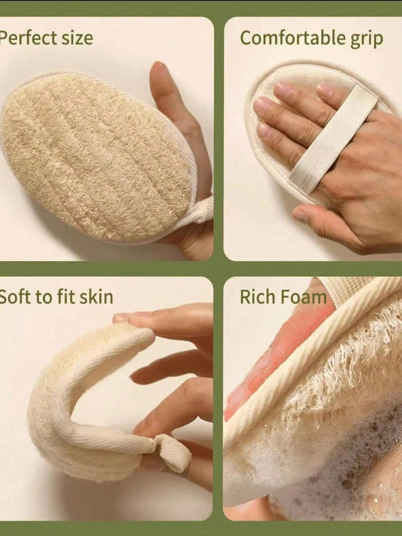 Natural Loofah Exfoliating Sponge- Body And Kitchen Cleaning Sponge For Sensitive Skin, Bath Sponge, Unisex Reusable Loofah, Natural Plant Fiber, No Chemicals (Soak In Water For 2 Minutes After Recei