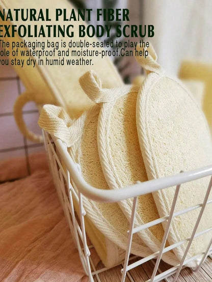 Natural Loofah Exfoliating Sponge- Body And Kitchen Cleaning Sponge For Sensitive Skin, Bath Sponge, Unisex Reusable Loofah, Natural Plant Fiber, No Chemicals (Soak In Water For 2 Minutes After Recei