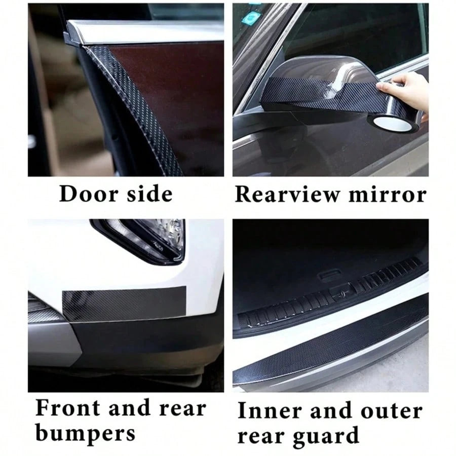 New 3D Anti-Scratch Waterproof Anti-UV Car Door Sill Protector Sticker, Nano Carbon Fiber DIY Adhesive, Car Side Mirror Protection Tape, Car Body Bumper Anti-Scratch Sticker