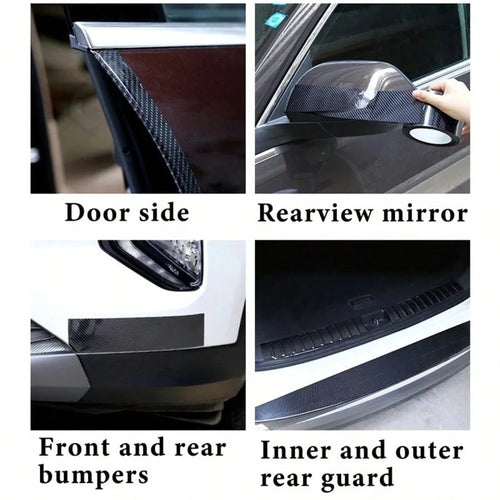New 3D Anti-Scratch Waterproof Anti-UV Car Door Sill Protector Sticker, Nano Carbon Fiber DIY Adhesive, Car Side Mirror Protection Tape, Car Body Bumper Anti-Scratch Sticker