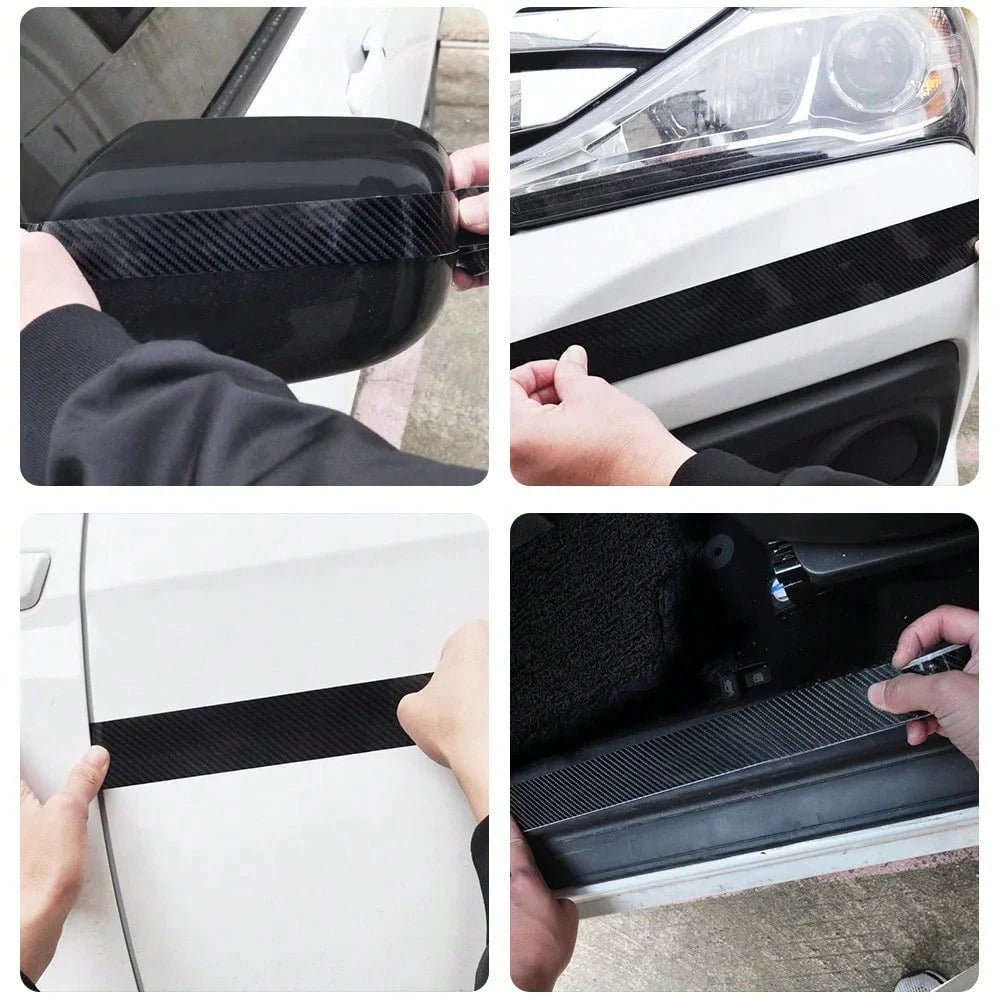 New 3D Anti-Scratch Waterproof Anti-UV Car Door Sill Protector Sticker, Nano Carbon Fiber DIY Adhesive, Car Side Mirror Protection Tape, Car Body Bumper Anti-Scratch Sticker