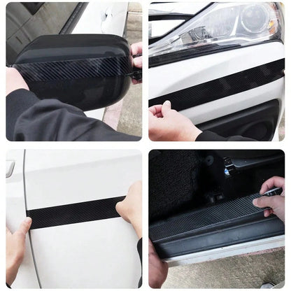 New 3D Anti-Scratch Waterproof Anti-UV Car Door Sill Protector Sticker, Nano Carbon Fiber DIY Adhesive, Car Side Mirror Protection Tape, Car Body Bumper Anti-Scratch Sticker