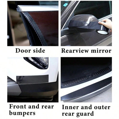 New 3D Anti-Scratch Waterproof Anti-UV Car Door Sill Protector Sticker, Nano Carbon Fiber DIY Adhesive, Car Side Mirror Protection Tape, Car Body Bumper Anti-Scratch Sticker