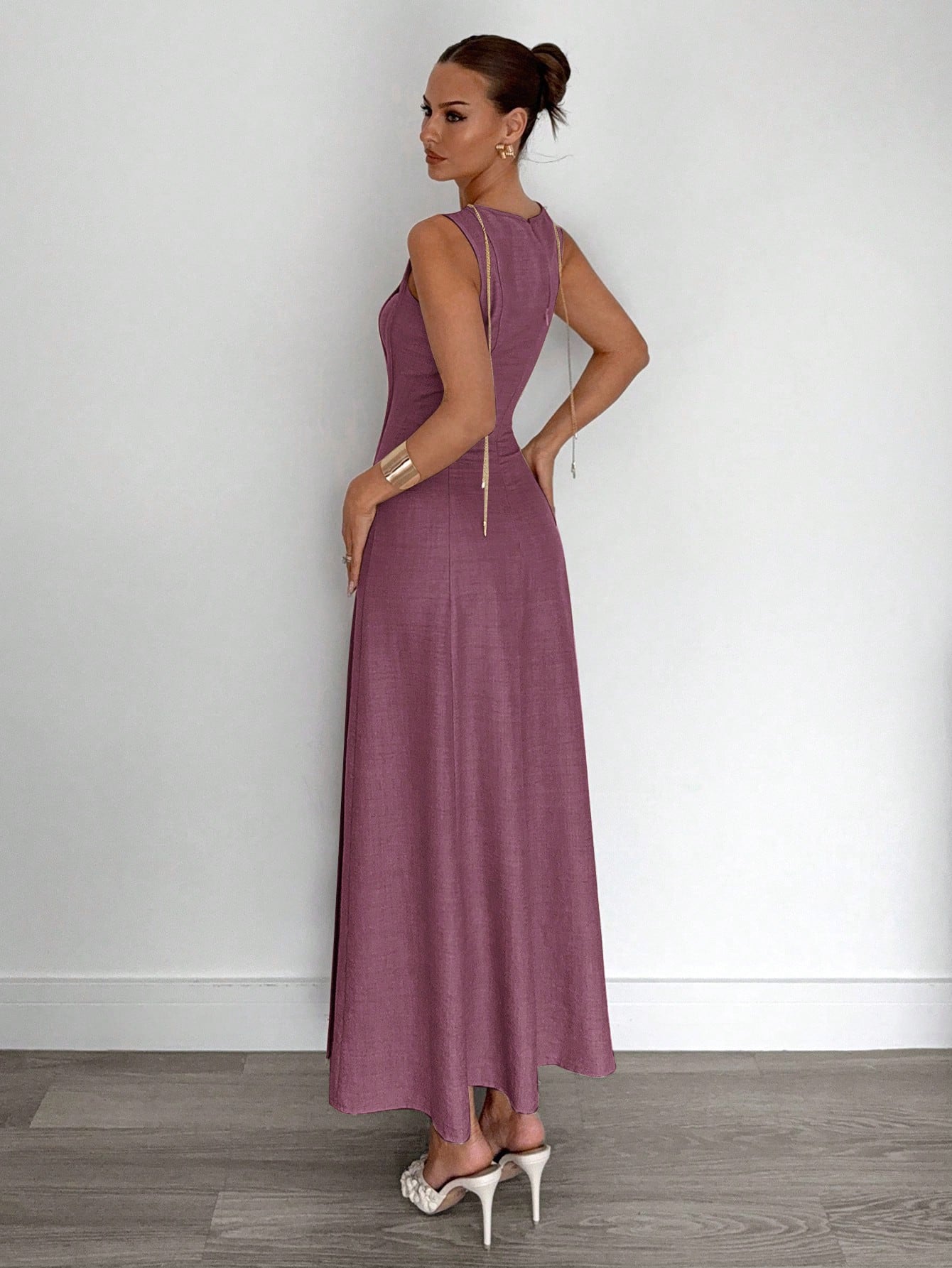 New Arrival Summer Sleeveless A-Line Dress With Pleats,Summer Dresses For Women