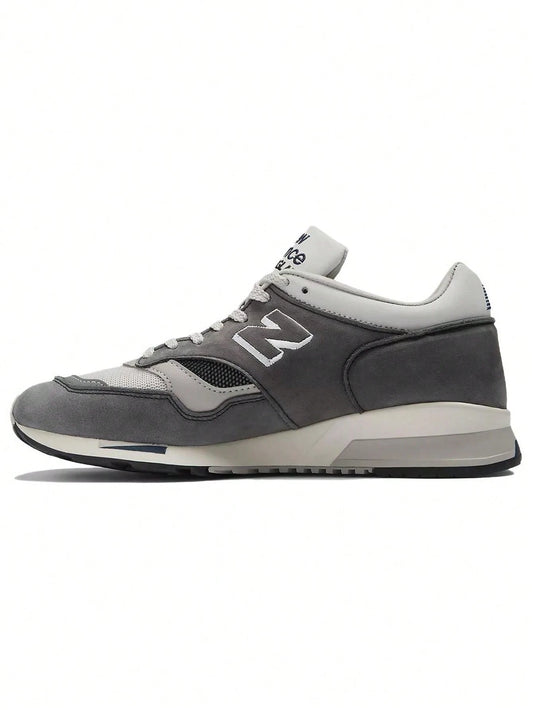 New Balance 1500 Made In England 35th Anniversary Men's Sneakers, Grey/White Leather And Mesh Lace-Up Casual Shoes For Everyday We