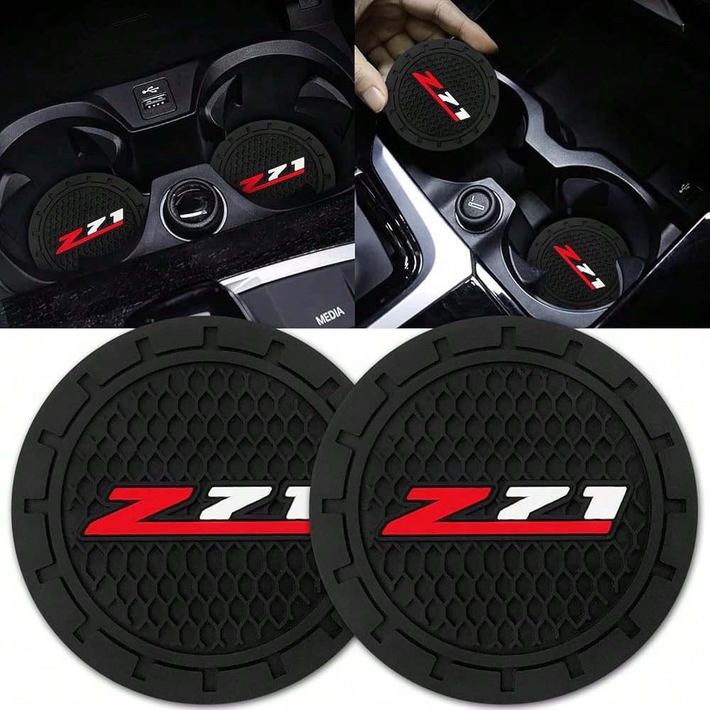 NEW- Black Silicone Car Coasters For Subaru Series Non-Slip Car Cup Holder Coasters,Car Interior Accessory For Car Cup Holder 2Pcs 2.75 Inch