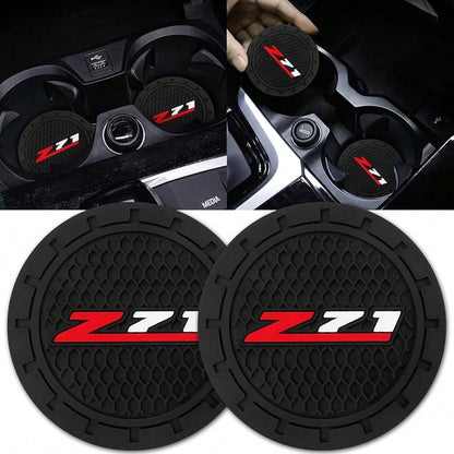 NEW- Black Silicone Car Coasters For Subaru Series Non-Slip Car Cup Holder Coasters,Car Interior Accessory For Car Cup Holder 2Pcs 2.75 Inch