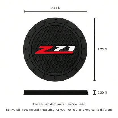 NEW- Black Silicone Car Coasters For Subaru Series Non-Slip Car Cup Holder Coasters,Car Interior Accessory For Car Cup Holder 2Pcs 2.75 Inch
