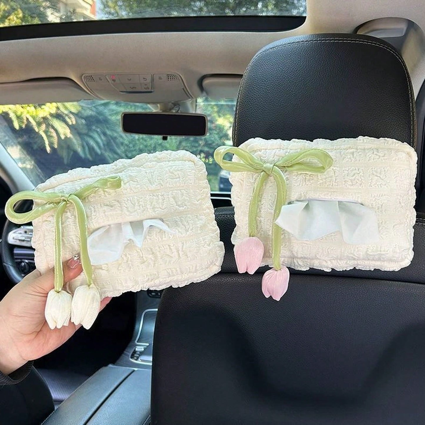 New Car Tissue Box, Car Tissue Holder, Armrest Box, Sun Visor, Seat Hanging Type, Simple And Elegant Design For Women.