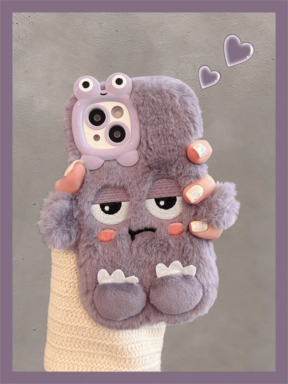 New Cute Purple Funny Plush Monster Phone Case Compatible With 14 Pro Max/14 Pro/14, 15 Pro Max/15 Pro/15, 16 Pro Max/16 Pro/16, 13 Pro Max/13 Pro, 11, 12, Minimalist Cartoon Design For Women