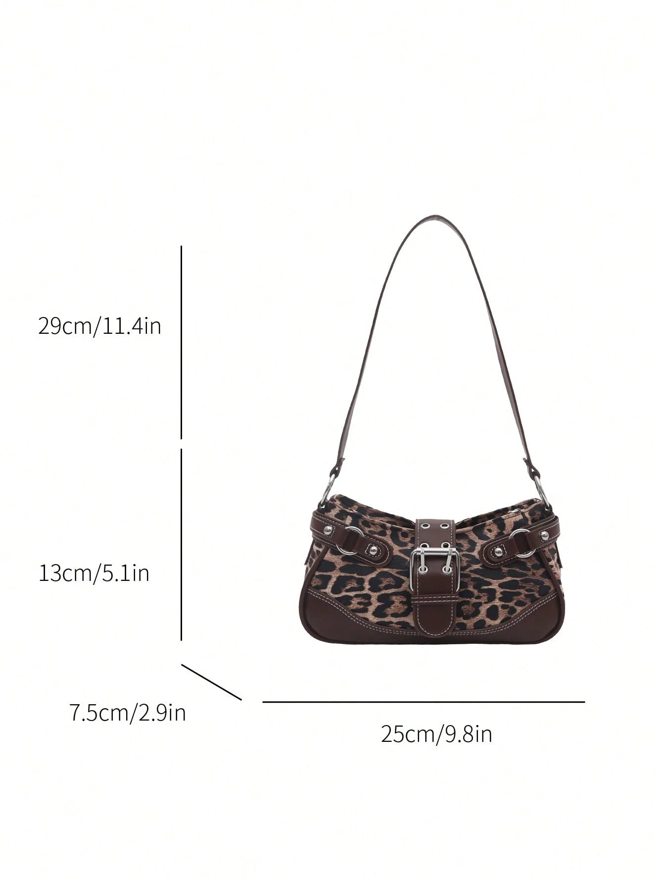 New Fashion Buckle Leopard Print Handbag & Shoulder Bag, Suitable For Parties, Outings, Vacations, Shopping And Daily Use, Can Store Coins, Y2K Aesthetic