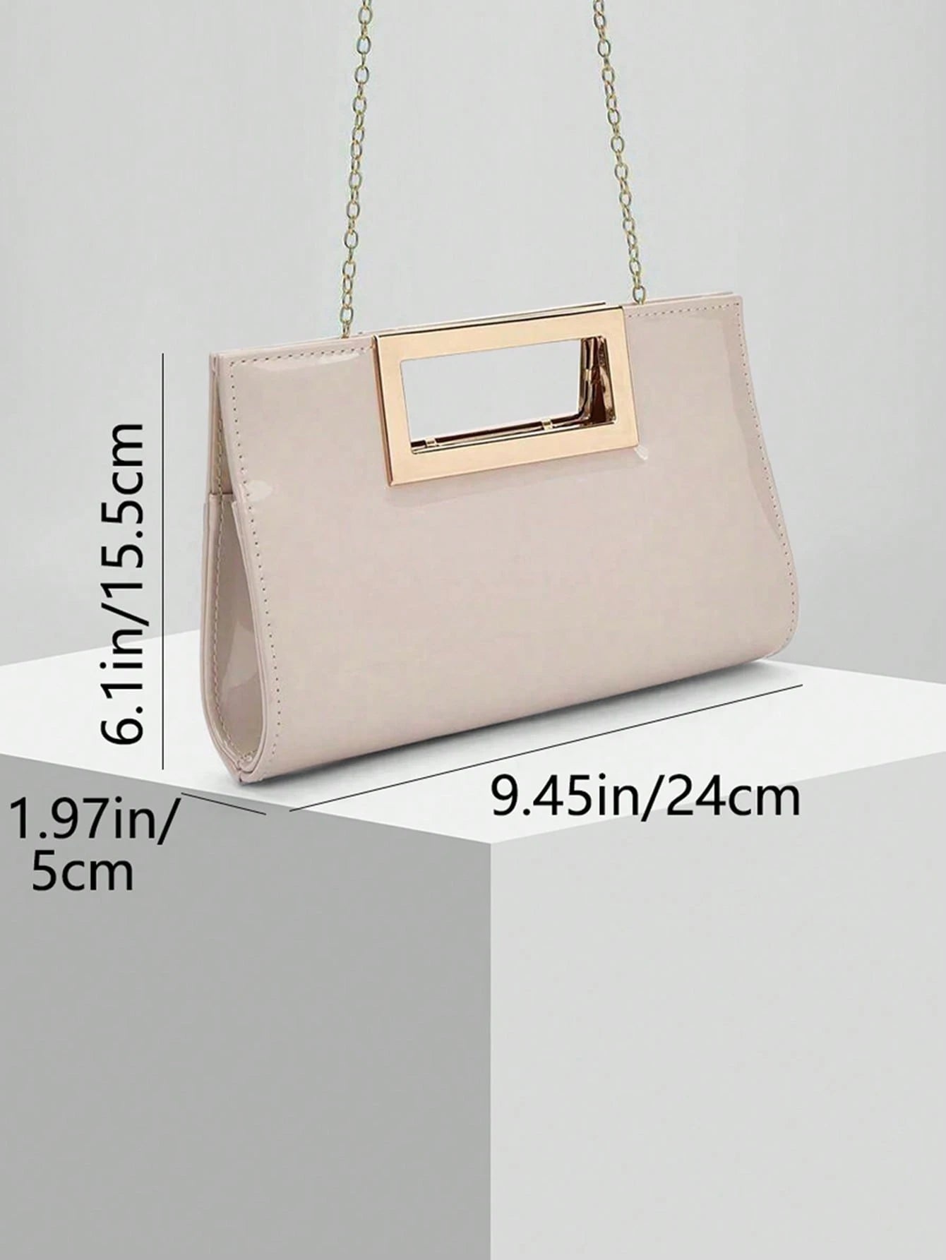 New Glossy Banquet Bag, Evening Bag, Clutch Bag With Chain, Formal Dress Bag, Suitable For Weddings, Conferences, Banquets, Parties, Balls. Best Gift For Women