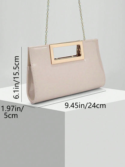 New Glossy Banquet Bag, Evening Bag, Clutch Bag With Chain, Formal Dress Bag, Suitable For Weddings, Conferences, Banquets, Parties, Balls. Best Gift For Women
