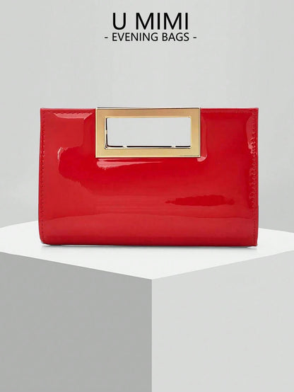 New Glossy Banquet Bag, Evening Bag, Clutch Bag With Chain, Formal Dress Bag, Suitable For Weddings, Conferences, Banquets, Parties, Balls. Best Gift For Women