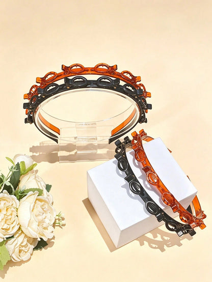 New Korean Style Hollow Woven Headband, Elastic Hair Tie, Bangs Clip, Women's Hair Accessories, Hairstyle Styling Tool, Beauty Product, Women's Curly Hair Accessory, Heatless Curl, Hair Accessory, Hai