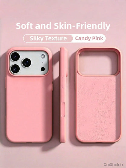 New Luxury Shockproof Soft Beige Friendly Phone Case, Compatible With 17 16 15 Pro 14 Plus 13 12 11 17 Pro Max Air XR XS Maz X/XS 7/8 Plus 7/8, Anti-Drop Silky Protective Cover, Durable Design, Skin-F