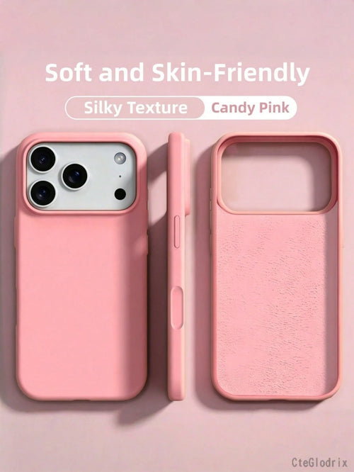 New Luxury Shockproof Soft Beige Friendly Phone Case, Compatible With 17 16 15 Pro 14 Plus 13 12 11 17 Pro Max Air XR XS Maz X/XS 7/8 Plus 7/8, Anti-Drop Silky Protective Cover, Durable Design, Skin-F