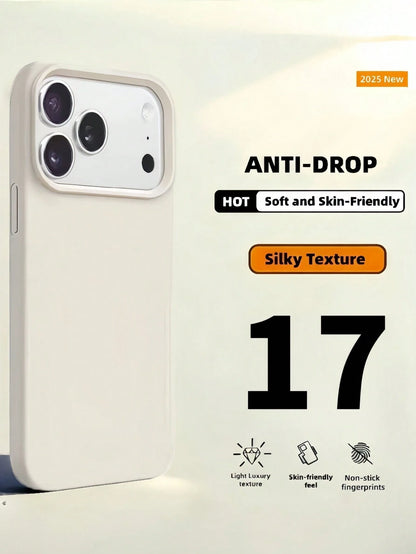 New Luxury Shockproof Soft Beige Friendly Phone Case, Compatible With IPhone 17 16 15 Pro 14 Plus 13 12 11 17 Pro Max Air XR XS Max X/XS 7/8 Plus 7/8, Anti-Drop Smooth Protective Cover, Durable Design