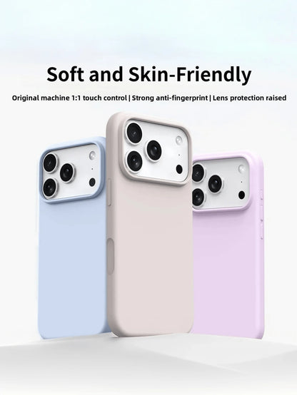 New Luxury Shockproof Soft Beige Friendly Phone Case, Compatible With 17 16 15 Pro 14 Plus 13 12 11 17 Pro Max Air XR XS Maz X/XS 7/8 Plus 7/8, Anti-Drop Silky Protective Cover, Durable Design, Skin-F