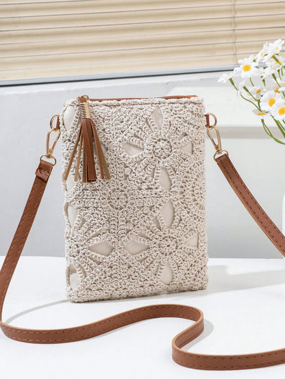 New Small Crossbody Bag For Women, Niche Beach Casual Shoulder Bag, Fashionable Envelope Bag, Versatile Ins Crossbody Bag For Holiday & Beach Vacation Essentials, Vacationcore