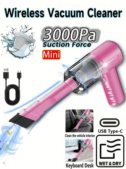New Upgraded 3-In-1 Powerful Cordless Handheld Vacuum Cleaner, Home Vacuum Cleaner, Blower And Suction Integrated, USB Rechargeable, Mini Lightweight, Suitable For Cleaning Dust, Snack Crumbs, Hair, S