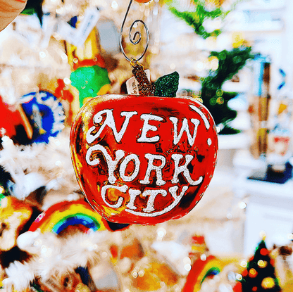 New York City Big Apple Glass Christmas Ornament - Ben's Garden