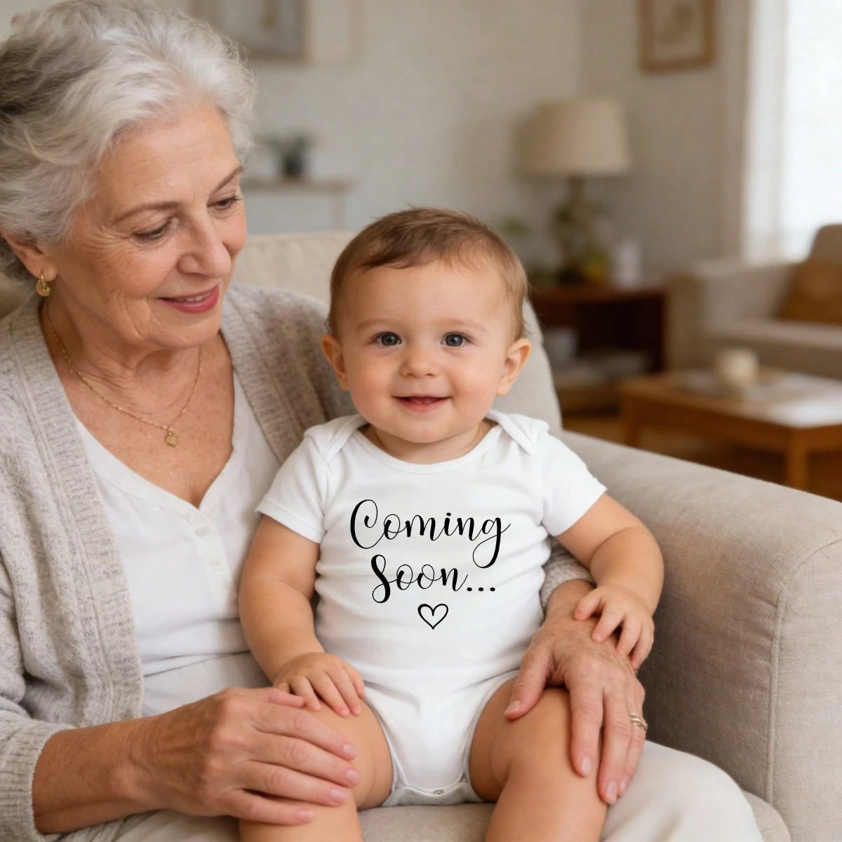 Newborn Baby Bodysuit Romper Set Coming Soon Heart Print Fashionable Design Cozy & Sweet Vivid Prints Free Movement Perfect Gift For Baby Showers, Parents & Grandparents, Ideal For Coming Home, Celebr
