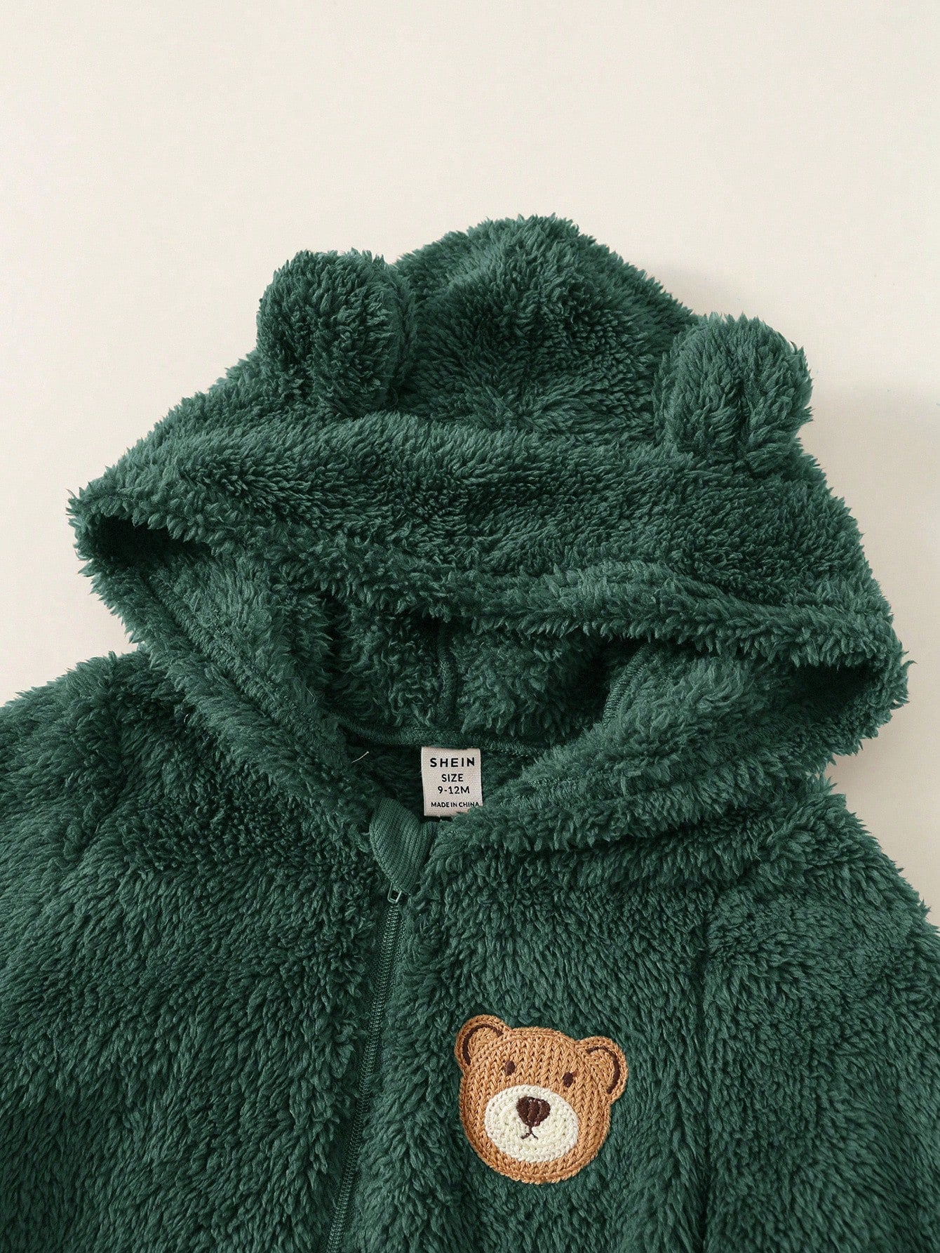 Newborn Baby Boy Baby Girl Cute Autumn/Winter Plush Brown Cartoon Bear Pattern Hooded Romper Unisex Baby Clothes Baby Winter Clothes