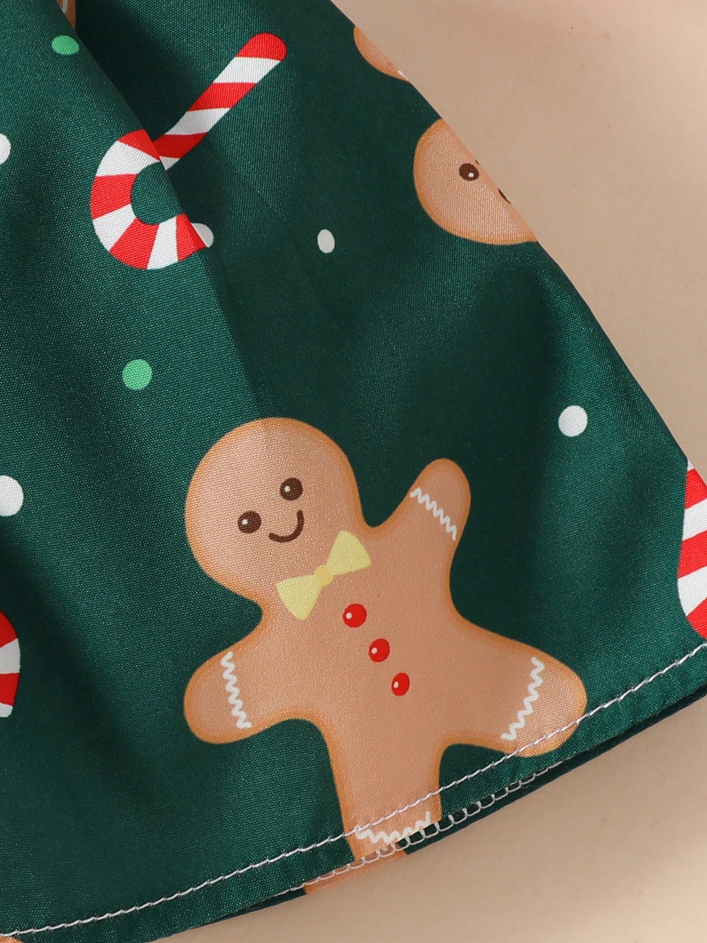 Newborn Baby Girl Christmas Outfits Ruffle Long Sleeve Romper Gingerbread Man Suspender Dress Fall Winter Clothes