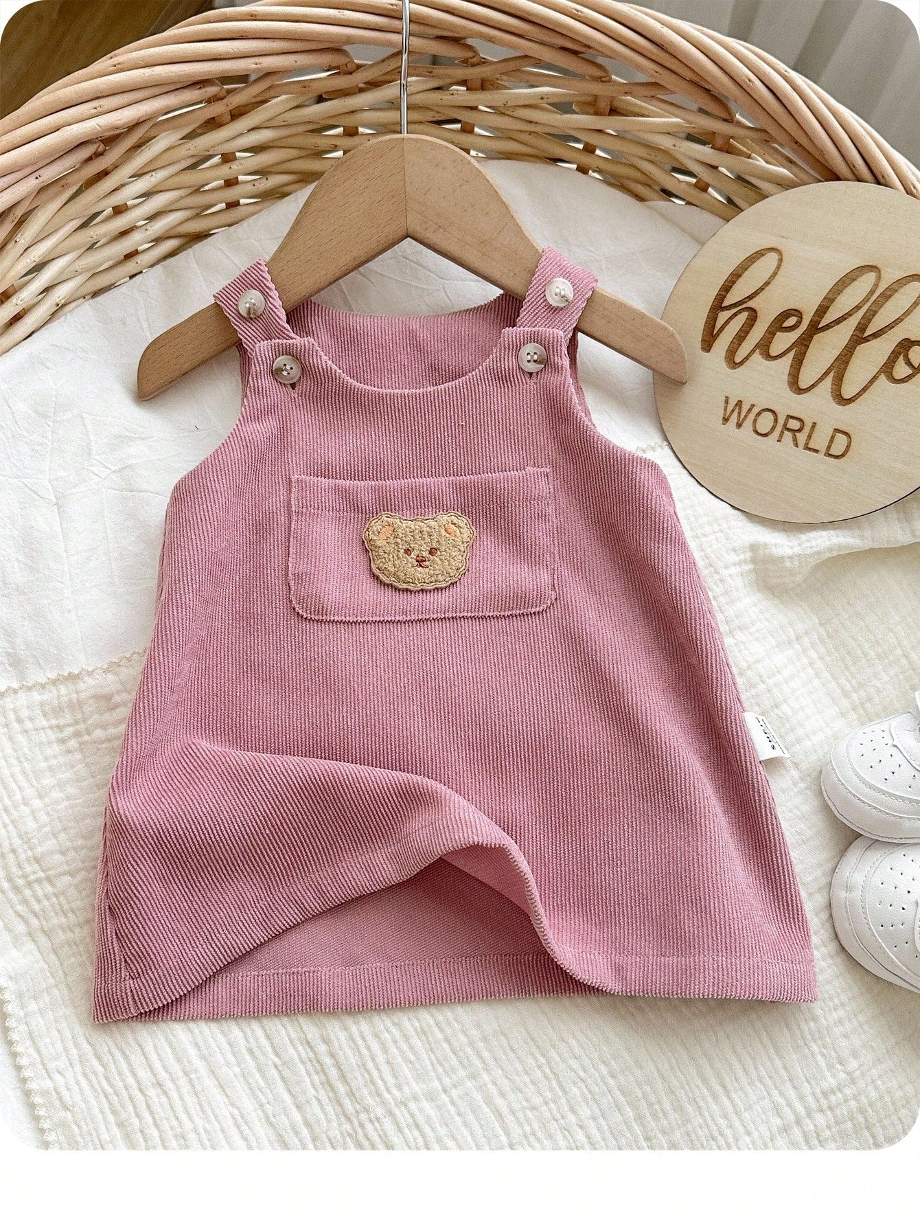 Newborn Baby Girl Cute Versatile Casual Cartoon Bear Pattern Dress