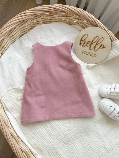 Newborn Baby Girl Cute Versatile Casual Cartoon Bear Pattern Dress