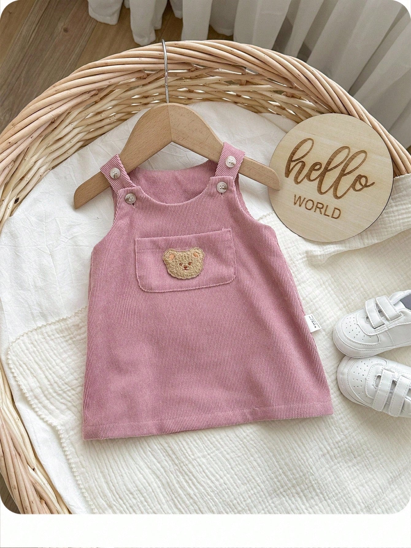 Newborn Baby Girl Cute Versatile Casual Cartoon Bear Pattern Dress