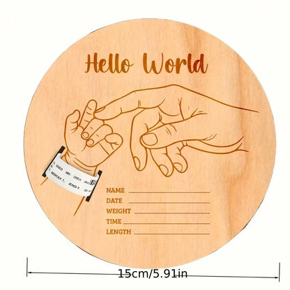 Newborn Hospital Wristband Engraved Keepsake Stand, Personalized Baby Gift, Laser Cut Wood Fiber Board, Pregnancy Wristband Memorial