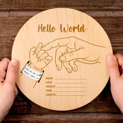 Newborn Hospital Wristband Engraved Keepsake Stand, Personalized Baby Gift, Laser Cut Wood Fiber Board, Pregnancy Wristband Memorial