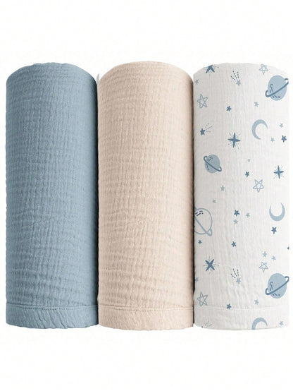 Newborn Muslin Swaddle Blanket, Unisex, Multi-Functional Blanket,Drool Bib,Stroller Cover, Car Seat Cover,Baby Boys BabyGirls,Newborn Gifts
