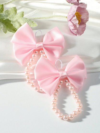 Newborn Photo Props, Infant Pearl Bow Decor Foot Ornaments