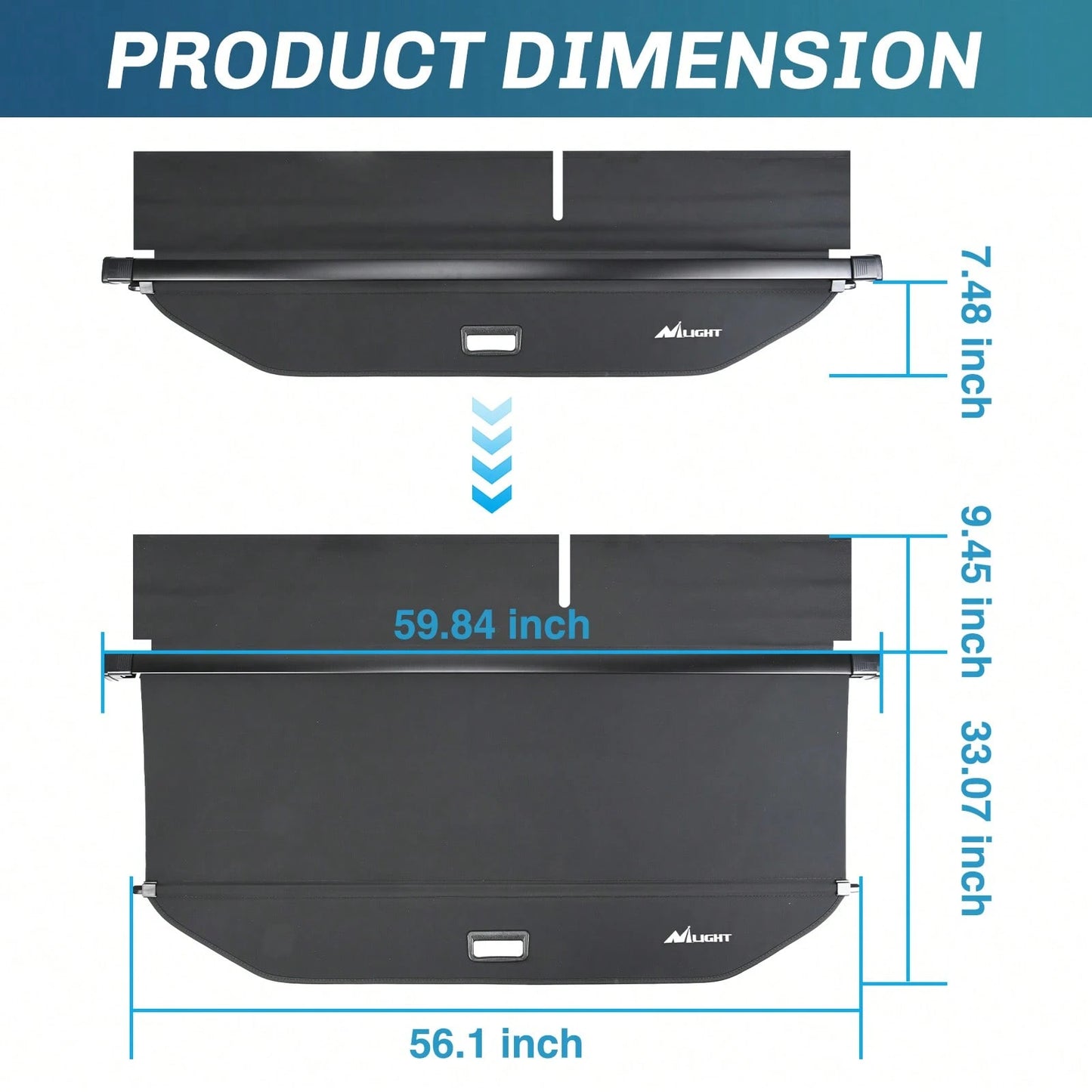 Nilight Cargo Cover Compatible With Toyota 4runner 2010-2021 2022 2023 2024, Retractable Privacy Security Shield Shade Rear Trunk Cover, With Trunk Storage Net