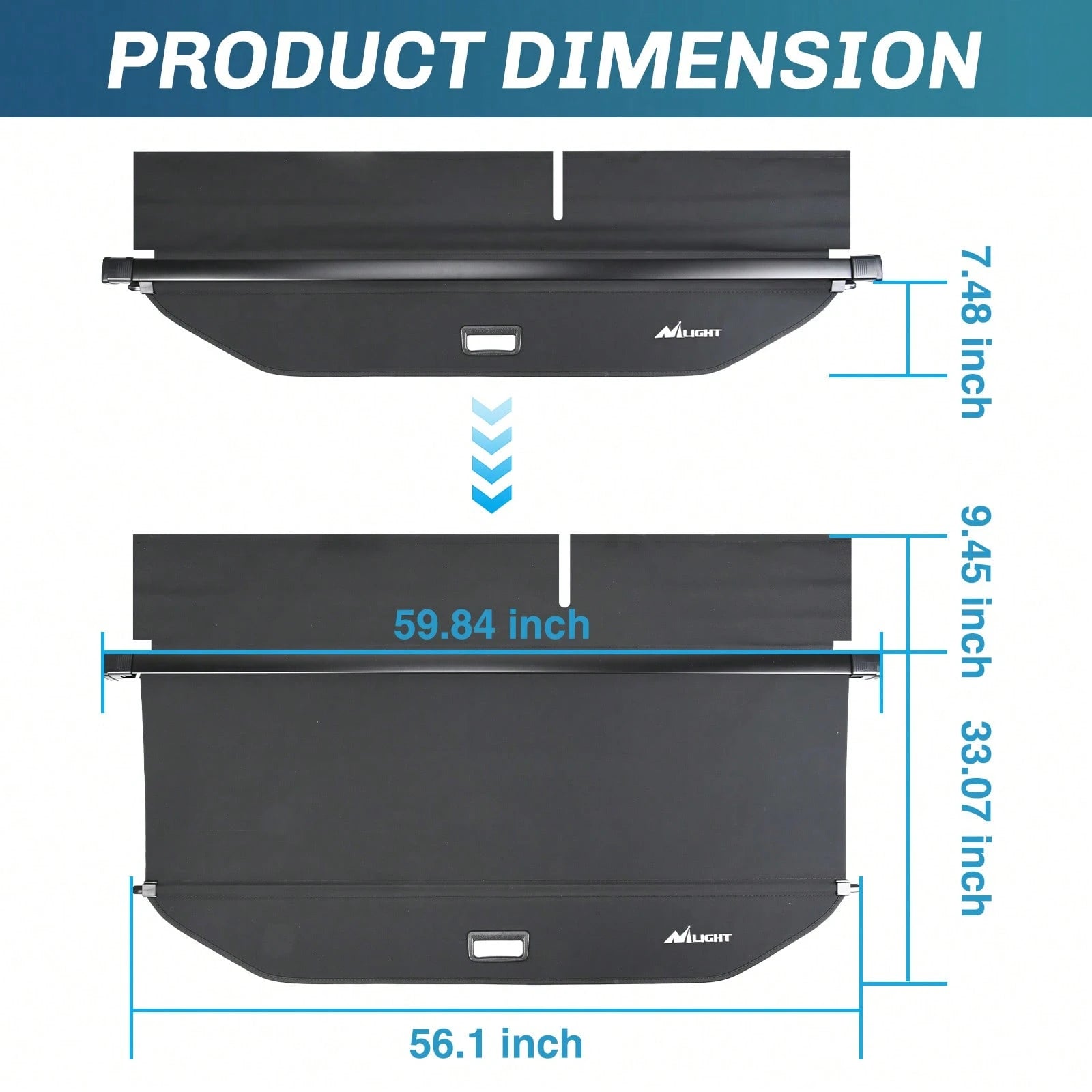 Nilight Cargo Cover Compatible With Toyota 4runner 2010-2021 2022 2023 2024, Retractable Privacy Security Shield Shade Rear Trunk Cover, With Trunk Storage Net