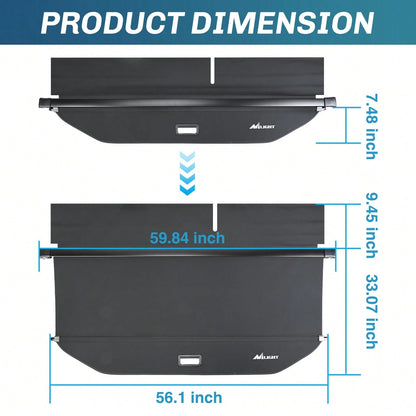 Nilight Cargo Cover Compatible With Toyota 4runner 2010-2021 2022 2023 2024, Retractable Privacy Security Shield Shade Rear Trunk Cover, With Trunk Storage Net