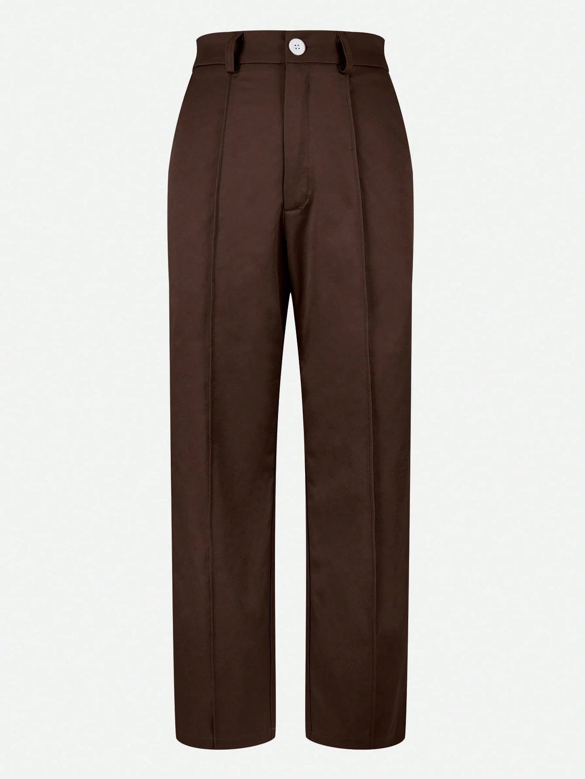 (No Belt) Solid Color Pocket Zipper Elegant Casual Office Pants, Work To Weekend