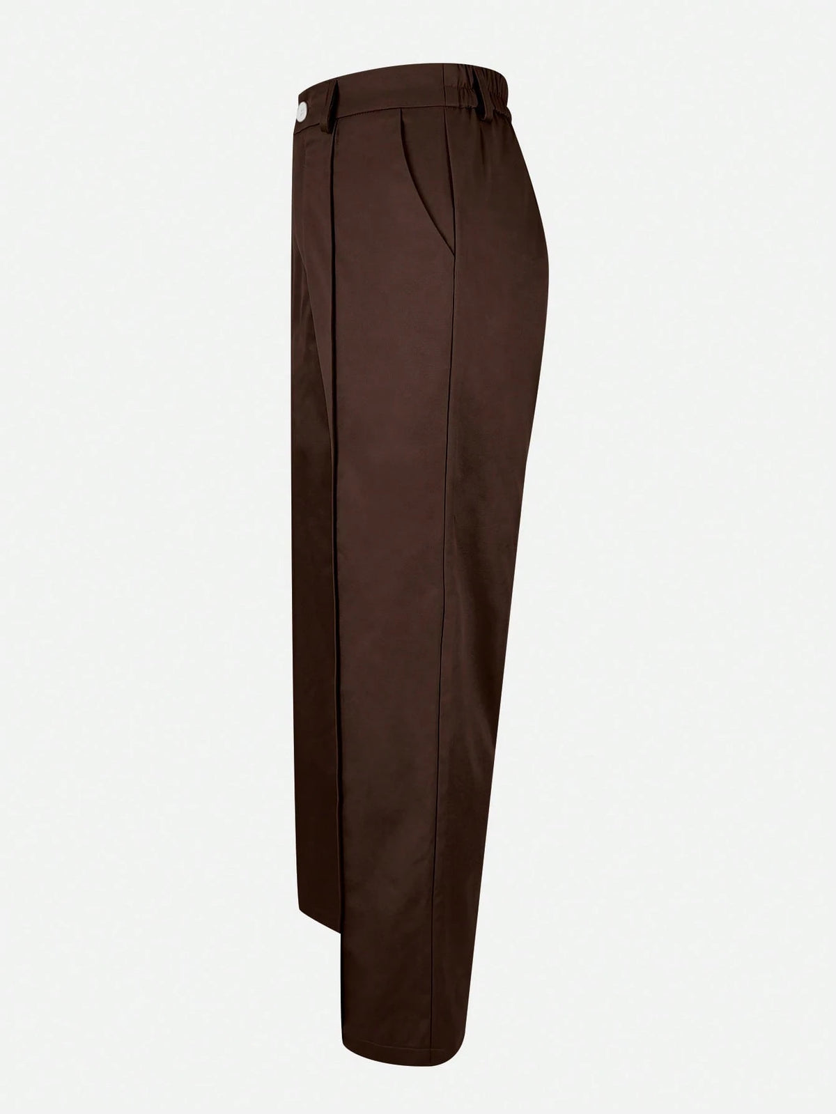 (No Belt) Solid Color Pocket Zipper Elegant Casual Office Pants, Work To Weekend